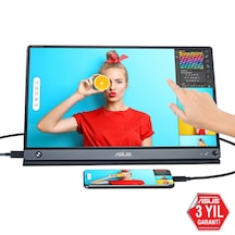 ASUS ZENSCREEN MB16AMT 15.6 TASINABILIR USB MONITOR IPS 1920x1080 5MS USB TYPE-C  MICRO-HDMI MM 3YIL 10 PARMAK DOKUNMATIK. DAHILI BA