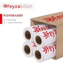 Feyza Bilişim Premium Opak 80gr Plotter Kağıdı 62cm X100mt