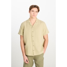 Lee Erkek Relaxed Fit Açık Yeşil Keten Gömlek - L2510207299