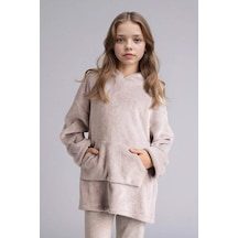 Defacto Kadife Elbise Kız Çocuk G8546a825wngr442 Gri-gr442