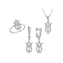 Gümüş Lale Bayan Set - Gümüş: 11