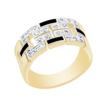 Diamond Line - Gülaylar - Sarı Altın 14 Ayar Trend Yüzük (535529352)