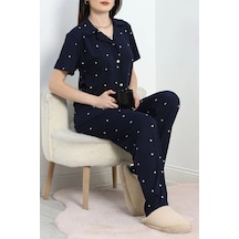 Seka Store Seka Milan Kumaş Düğmeli Pijama Takımı Lacibeyaz - 750.1287. Çok Renkli