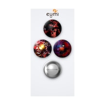 Five Nights At Freddy's Oyunu Foxy The Pirate Fox Oyun 3'lü Metal Rozet Seti 58mm İğneli Buton Çanta Yaka Rozeti Çok Renkli