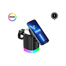 15w 3in1 Kablosuz Şarj Standı Aircharger Quattro Magsafe Apple Uyumlu iPhone+applewatch+airpods Hızlı