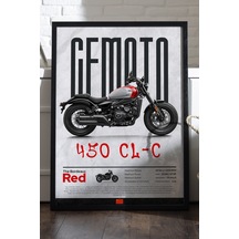 Cfmoto 450 Cl-c Siyah Ahşap Çerçeveli Poster, Dekoratif Motosiklet Duvar Tablosu
