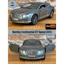 2012 Bentley Continental Gt Speed Çek Bırak Kapıları Açılabilen Metal Model Araba - Füme 11.5 Cm
