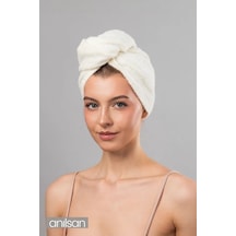 %100 Pamuk Bej Havlu Bone Saç Kurutma Bonesi Kafa Havlusu Duş Banyo Bonesi Islak Saç Kurulama Bone Bej