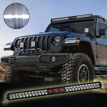 Off-road Premium Tavan Led Bar 105 Cm Beyaz Işık Projektör Kırmızı Göz Gündüz Led Metal Gövde