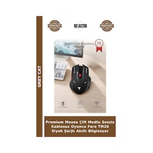 Premium Mouse Çift Modlu Sessiz Kablosuz Oyuncu Fare Tm20 Siyah Şarjlı Akıllı Bilgisayar