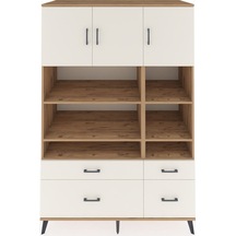 Kronos Dolap 10 Raflı 4 Çekmeceli 3 Kapaklı 132x59x195 Çam-ay... Çam