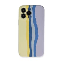 Sh Newface Apple İphone 13 Pro Kılıf Ebruli Lansman Silikon - Sarı-lila Najmaddin