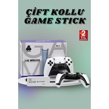 Mey İthalat Çift Oyun Kollu 4k Hd Ekran Nostaljik 20.000 Oyunlu Beyaz Game Stick