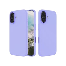 Apple Uyumlu iPhone 16 Plus  Silikon Kılıf - Pastel Renk Tonu Esnek Tam Koruma Kapak - Lila