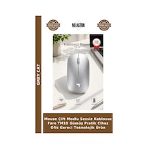 Mouse Çift Modlu Sessiz Kablosuz Fare Tm19 Gümüş Pratik Cihaz Ofis Gereci Teknolojik Ürün