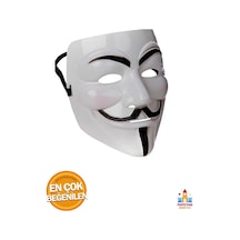 Beyaz V For Vendetta Maskesi - Yılbaşı Halloween Anonymous Cadılar Bayramı Diğer