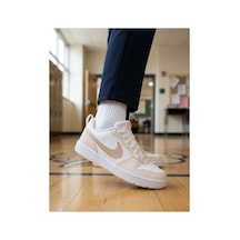 Nike Spor Ayakkabı Günlük Ayakkabı Court Borough Low Rahat Ve Dayanıklı Okul Ayakkabısı Gold//beyaz/ Gold//beyaz/