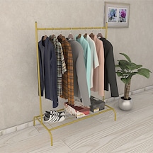 Metallica Concept Dikdörtgen Gold Konfeksiyon Elbise Askılığı Butik Elbise Askısı Altın
