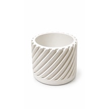 Dekorske Spiral Desenli Saksı El Yapımı Dekoratif Saksı 10x10x11.5cm