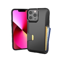 İphone 13 Pro Max Cüzdan Kılıf - Cüzdan Avcısı Cilt 1 İnce + Koruyucu Apple İphone 13 Pro Max İçin Kredi Kartı Tutacağı - Siyah Kravat İlişkisi