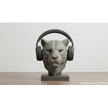 Happy3dworld Kaplan Figürlü Kulaklık Standı, 3d Baskı Low Poly Masaüstü Dekor