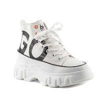 Guja 23k312-1 Kadın Kalın Taban Boğazlı Sneakers Ayakkabı Beyaz