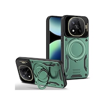 Newface - 232 - Xiaomi Redmi Note 14 Pro 5g Kılıf Joy Lens Standlı Kapak - - Ece-umay - Koyu Yeşil