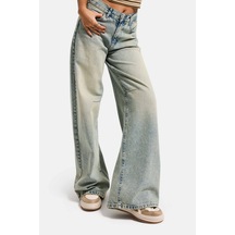 Itsbasic Kadın T.kot Rengi 4s6-67 Wide Leg Loose Fit %100 Koton Denim Jean
