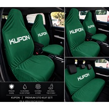 Yeşil Kupon Kumaş Servis Kılıfı Ön Arka Kılıf 4 Parça Arka 2 Parca Logolu Penye 1.kalite Esnek Lik 1 Takım