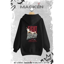 Macklin Unisex Kadın Erkek Fight Club Özel Tasarım Baskılı Sweatshirt Siyah Mck0954 Siyah