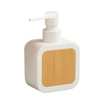 Mat Antrasit Sabunluk Ahşap Desenli Lüks, Ergonomik Tasarım, Ahşap Dispenser Beyaz 000 Açık Krem