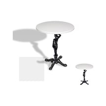 Çipa 1003 Döküm Ayak Yuvarlak Masa Çap 90cm - Werzalit, Wermodin Ve Allzalit Tabla - Beyaz Çok Renkli