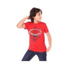 Toontoy Kids Toontoy Erkek Çocuk Kafes Baskılı Tişört Kırmızı