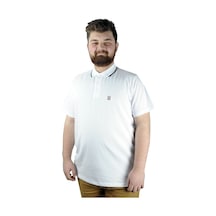 Mode Xl Büyük Beden T Shirt Polo Likralı Süprem Nakış 21554 Beyaz 001