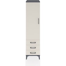 Hyperion Dolap Tek Raflı 3 Çekmeceli Tek Askılı 44x44x182 Antrasit-aytaşı Antrasit