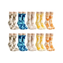 Genel Unisex Batik Desenli Çorap 10'lu Pamuklu Renkli Uzun Soket Dikişsiz N Çok Renkli / 36-40 / 10 Adet Çok  Renkli