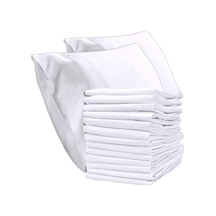 30 Adet Otel Tipi Beyaz Yastık Kılıfı Akfil 63 Tel Dokuma %100 Pamuk 50 x 70 CM