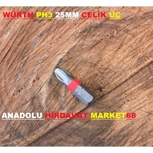 Würth Ph3 Yıldız Bits Uç 25 Mm Cobalt Çelik Vida Sıkma Ucu Kalın