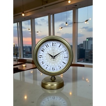 Eskitme Motifli 25 X 20 Cm Metal Masa Saati Renkli