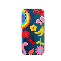 Samsung Galaxy M30s İle Uyumlu Water Color 5 Kamera Korumalı Şeffaf Kılıf Şeffaf