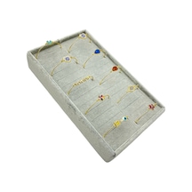 Takı Bileklik Bilezik Kelepçe Standı Gri Süet 15 X 25 Cm