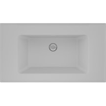 Real Stone Zenıth 80 Etajerli Beyaz Granit Banyo Lavabosu 80x45 Beyaz