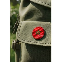 Fas Morocco Abstract Ülke Bayraklı Buton Rozet - 44 MM 5 Adet Çok Renkli