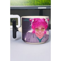 Saiki Kusuo Anime Baskılı Seramik Lüks Kupa 1 Adet T Şeklinde Özel Siyah Kulp Dalga Kulp V3t Çok Renkli