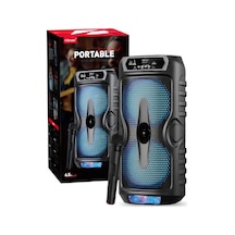 Kablosuz Mikrofonlu Bluetooth Hoparlör Şarjlı Taşınabilir Speaker 2x15w