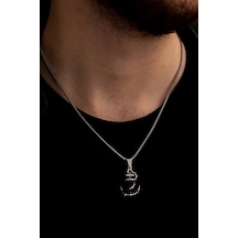 Gemi Çapası Gümüş Erkek Kolye Zincir Orta Boy