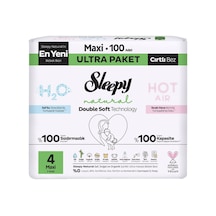Sleepy Natural Double Soft Ultra Bebek Bezi Maxi 100 Adet Hassas Ciltler İçin 2'li Ekonomik Pak Tarı 4 Numara