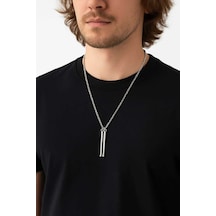 Gümüş Renk Bateri Baget Kolye Ucu Kadın Erkek Unisex 4 Cm Müzik Temalı Takı Çelik