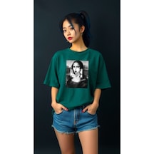 Uyguntarz Mona Lisa Baskılı Tasarım Tshirt Yeşil