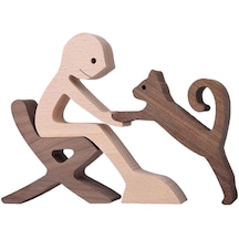 Suntek Ahşap Oyma Tahsil Figürler Köpek Sevgilisi Stil-a